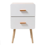 Table De Chevet 2 Tiroirs Façades Blanches H64 cm - Blanc