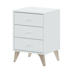 Table De Chevet 3 Tiroirs Sweet - L33,5 cm - Blanc
