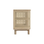 table de chevet antik en bois massif et rotin naturel