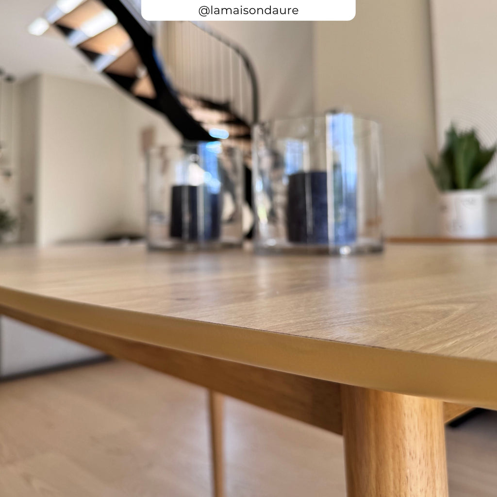 table en bois clair ovale extensible eddy 170 200 cm rdv deco
