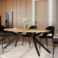 table en bois pieds en metal noir 8 personnes 200 cm matara