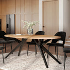 table en bois pieds en metal noir 8 personnes 200 cm matara
