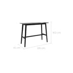 table haute noire rectangulaire en bois buvette