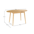 table ovale 4 personnes bois clair 130 cm