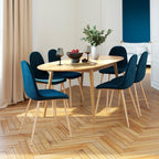 table ovale en bois clair extensible 170 200 cm eddy