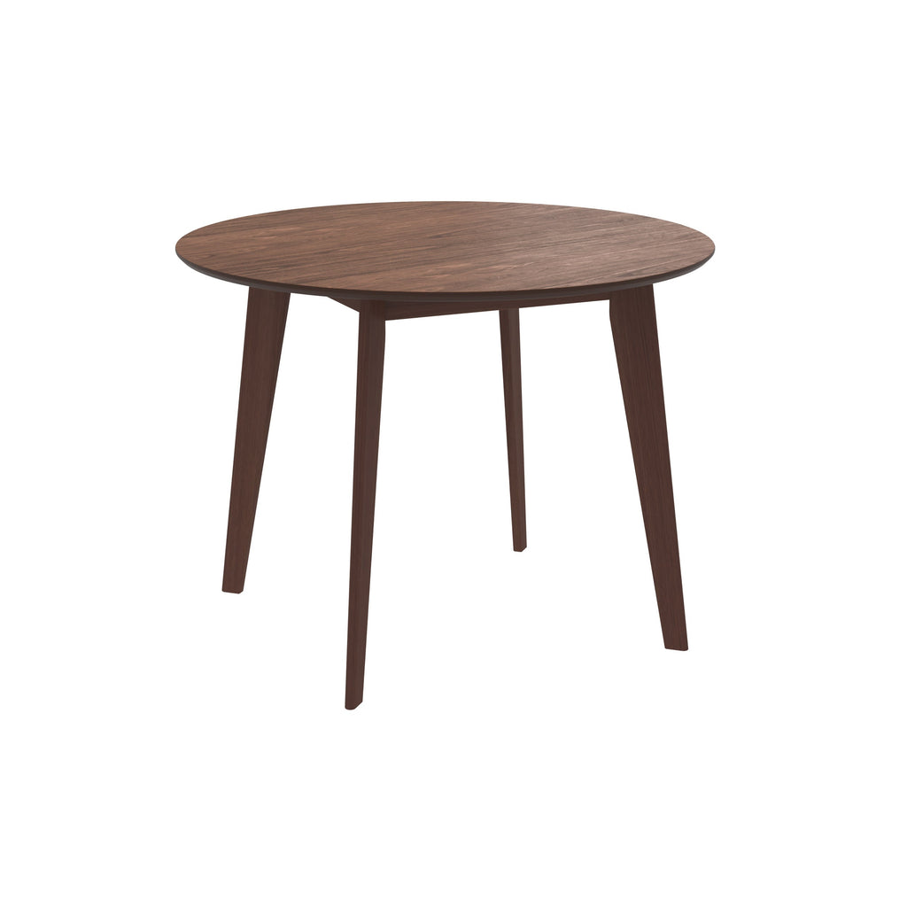 table ronde 4 personnes bois fonce reno