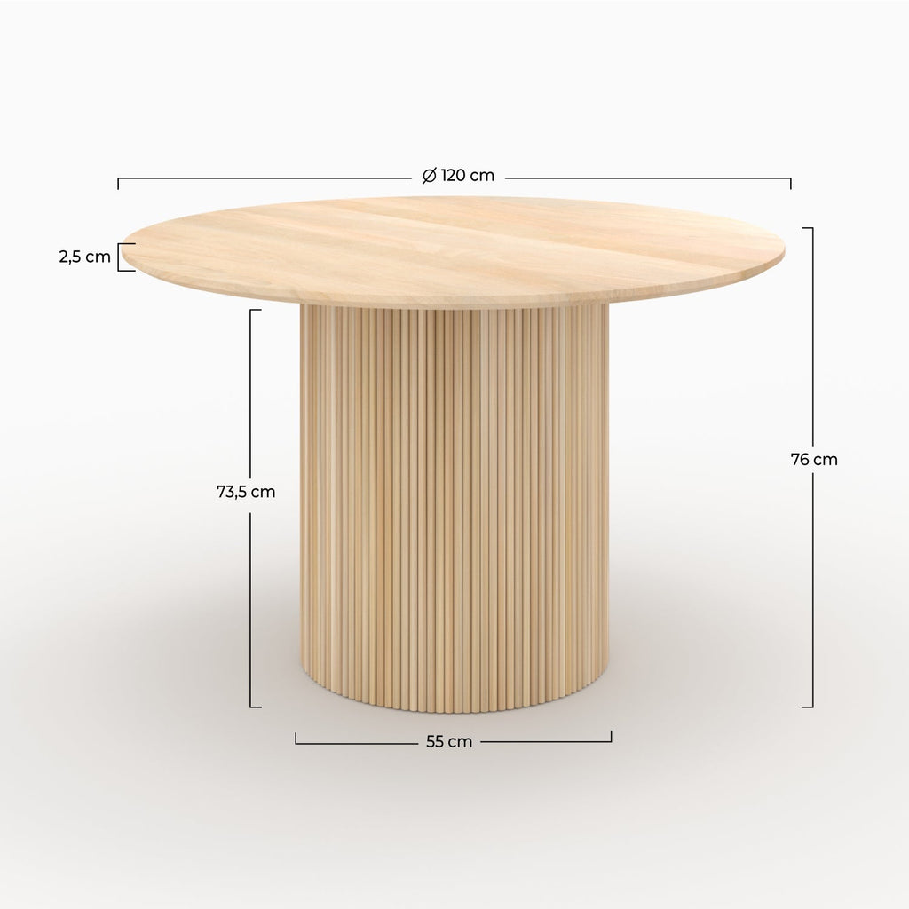 table ronde 4 personnes bois manguier morea