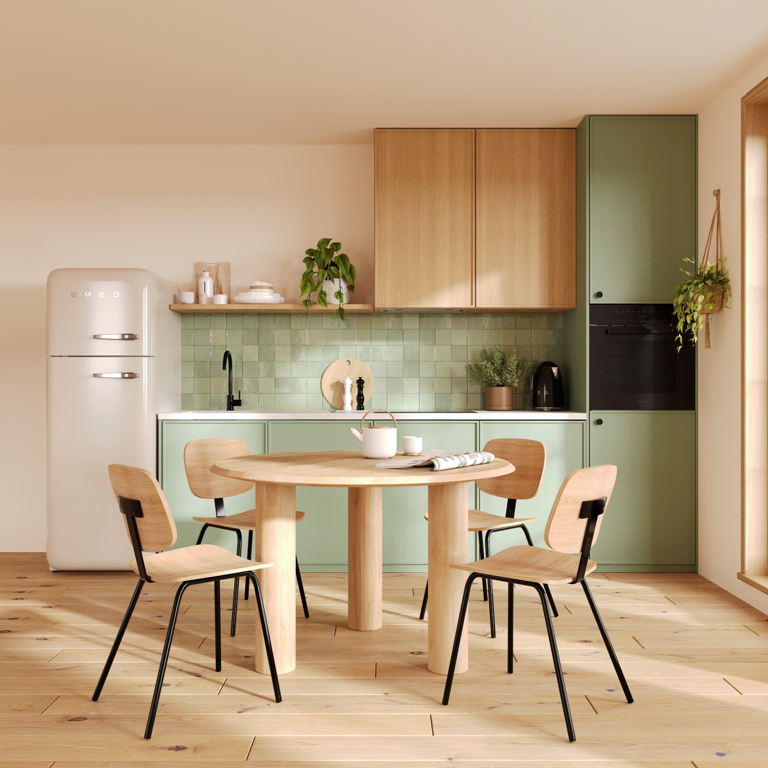 table ronde bois manguier marron clair sacha