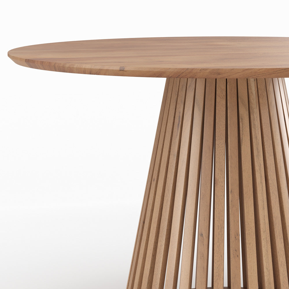 table ronde kepes bois acacia pied strie rdv deco
