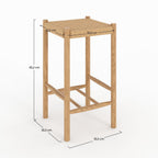 tabouret bar kepler 65 cm bois chene tressage rendez vous deco