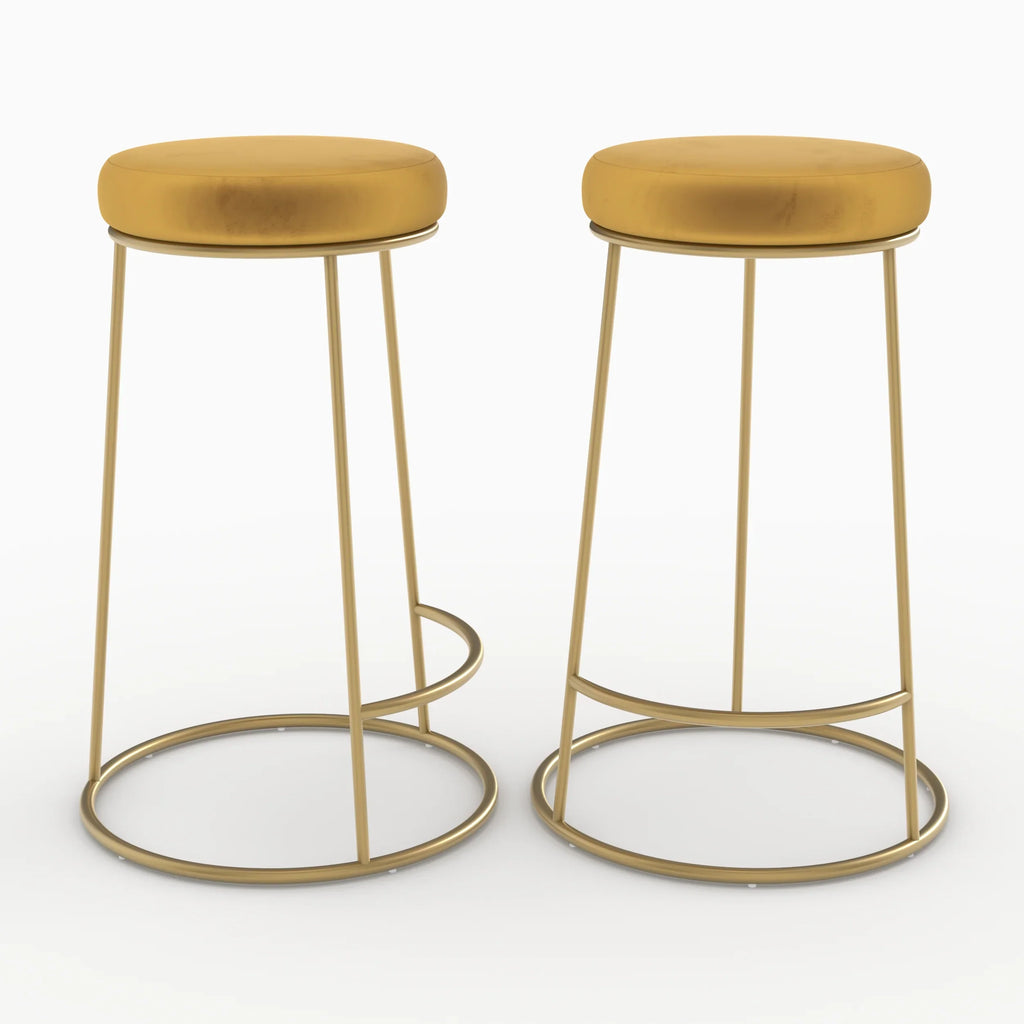 Lot De 2 Tabourets De Bar Kendal - Jaune