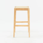 tabouret de bar en bois et cannage kappa 65 cm