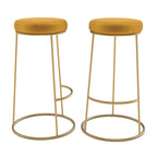 tabouret de bar kendal jaune curry lot de 2 pieds metal noir fond blanc_1