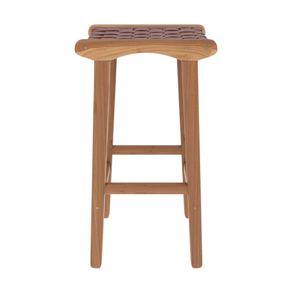 tabouret de bar kuna en cuir tresse marron 68 cm_1