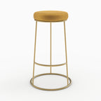 tabouret de bar rond kendal jaune curry lot de 2 pieds metal noir