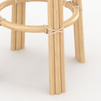 tabouret de bar vania en rotin et bois 75 cm