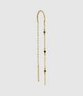 And...Paris - Boucle D'Oreille Chaîne 3 Diamants Noirs Or (Vendue À L'Unité) - Femme