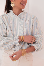 TAHIA Bleue - Chemise Brodée