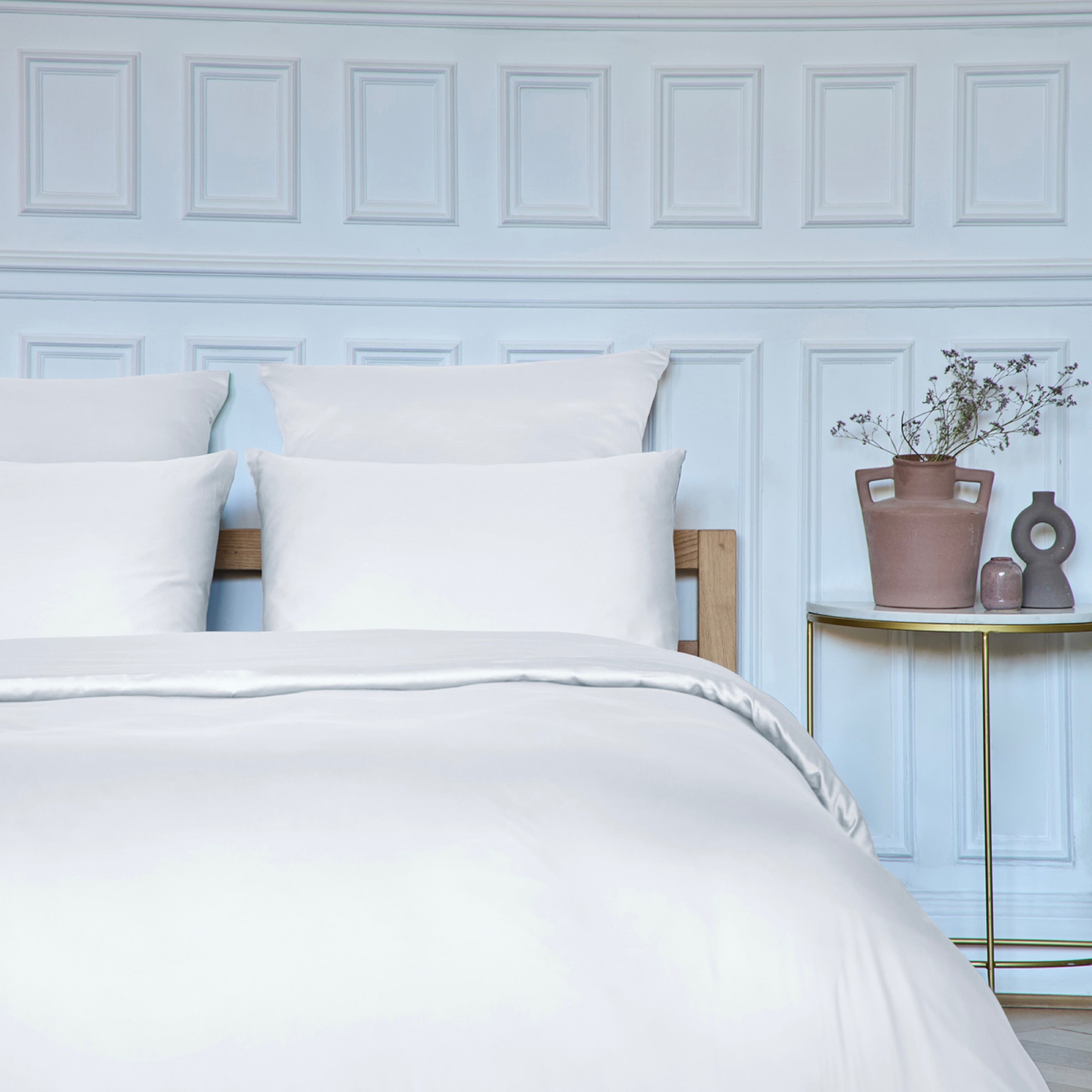 Taie D'Oreiller Alexane - 100% Satin De Coton - Blanc