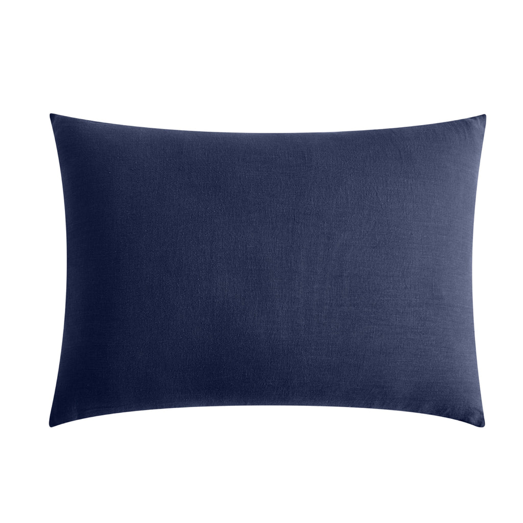 Taie D'Oreiller Brunelle - 100% Lin Lavé - Bleu De Chine