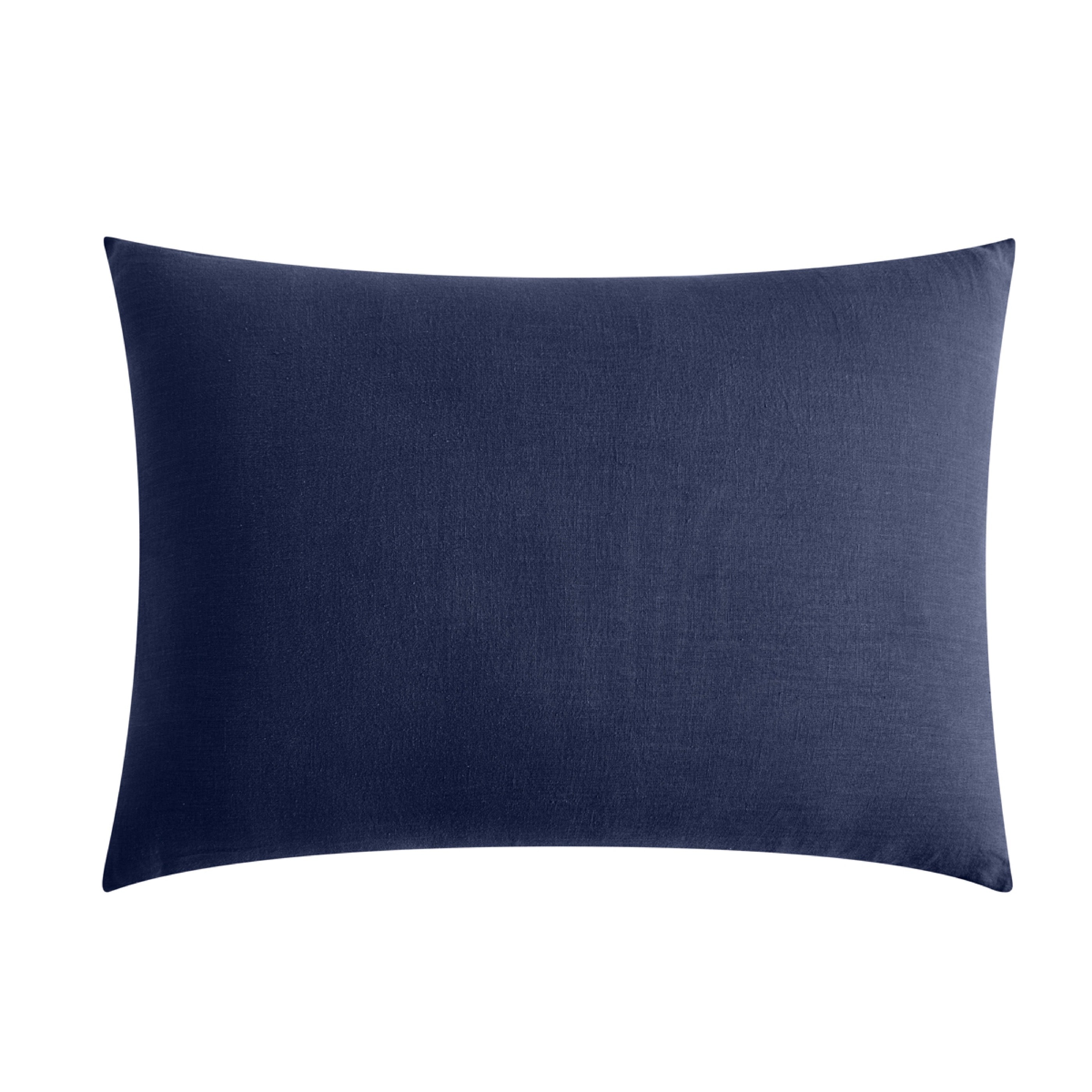 Taie D'Oreiller Brunelle - 100% Lin Lavé - Bleu De Chine