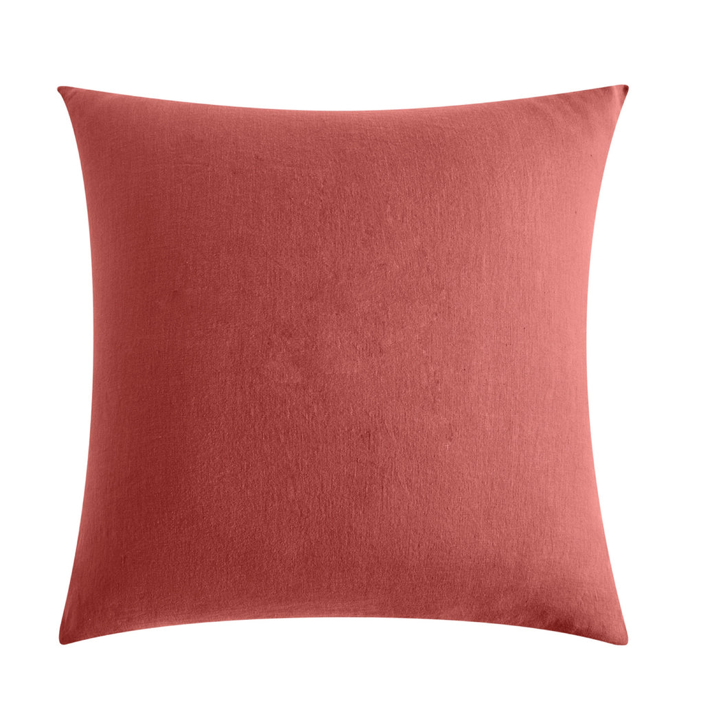 Taie D'Oreiller Brunelle - 100% Lin Lavé - Terracotta