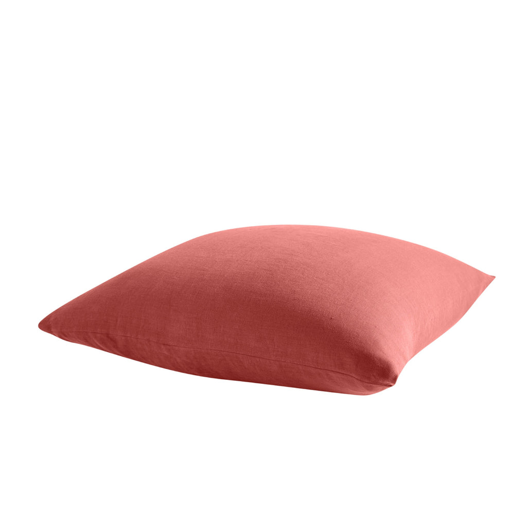 Taie D'Oreiller Brunelle - 100% Lin Lavé - Terracotta