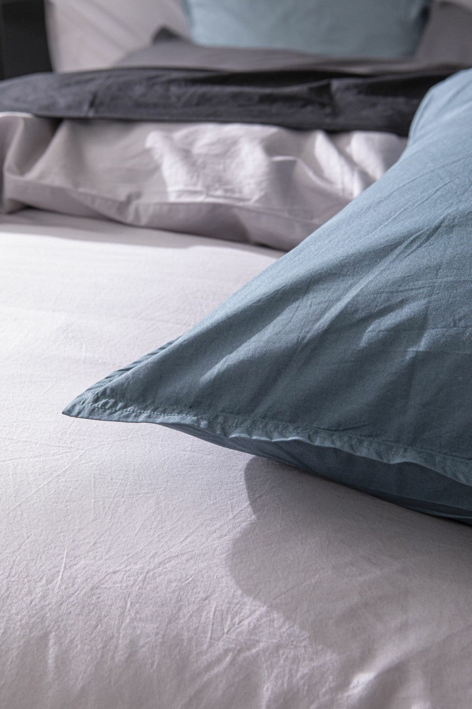 Taie D'Oreiller 100% Percale De Coton Lavé 80Fils/Cm2 Bleu Lagon - Baton Rouge - The Bradery