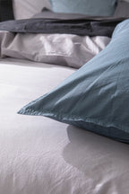 Taie D'Oreiller 100% Percale De Coton Lavé 80Fils/Cm2 Bleu Lagon - Baton Rouge - The Bradery
