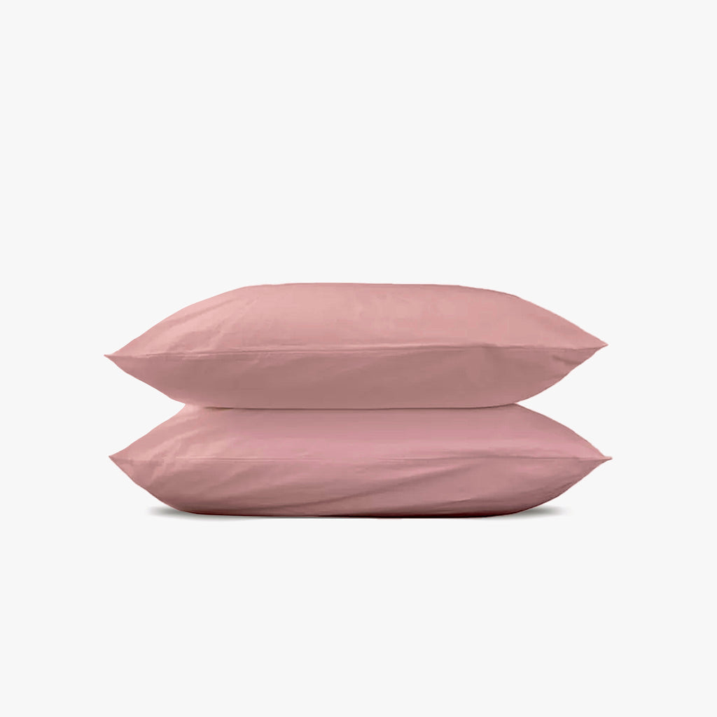 Lot De 2 Taies D'Oreiller - Percale De Coton - Rose