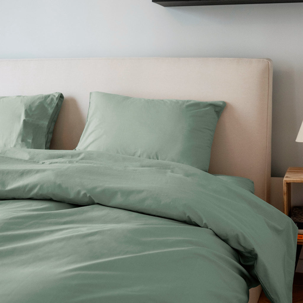 Lot De 2 Taies D'Oreiller - Percale De Coton - Vert