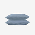 Lot De 2 Taies D'Oreiller - Percale De Coton - Bleu Gris
