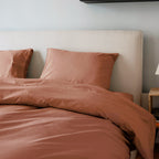 Housse De Couette Percale De Coton - Terracotta