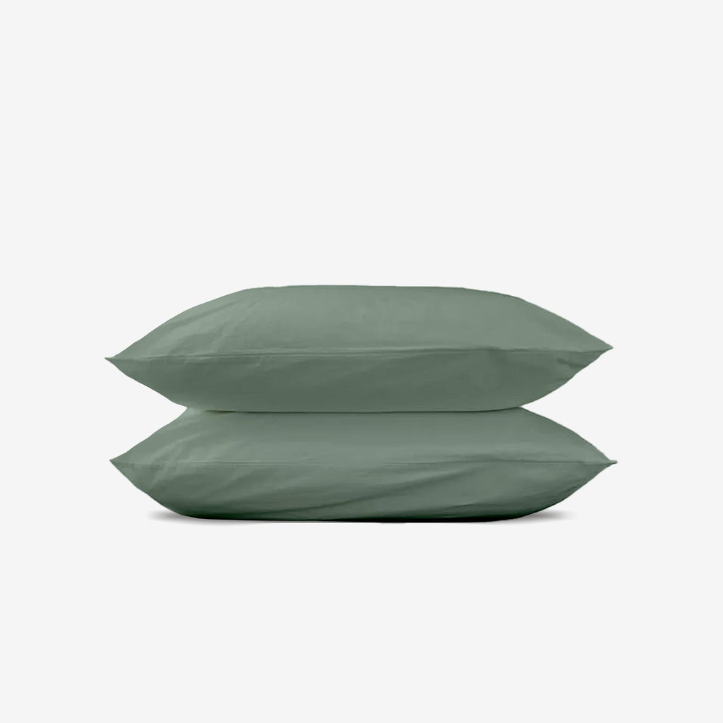 Lot De 2 Taies D'Oreiller - Percale De Coton - Vert