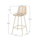 tamara chaise pour ilot central en rotin naturel lot de 2