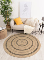 Tapis Aspect Jute Nature 8863 - Noir - Nazar - The Bradery