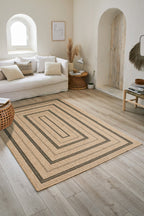 Tapis Aspect Jute Nature 8863 - Noir - Nazar - The Bradery