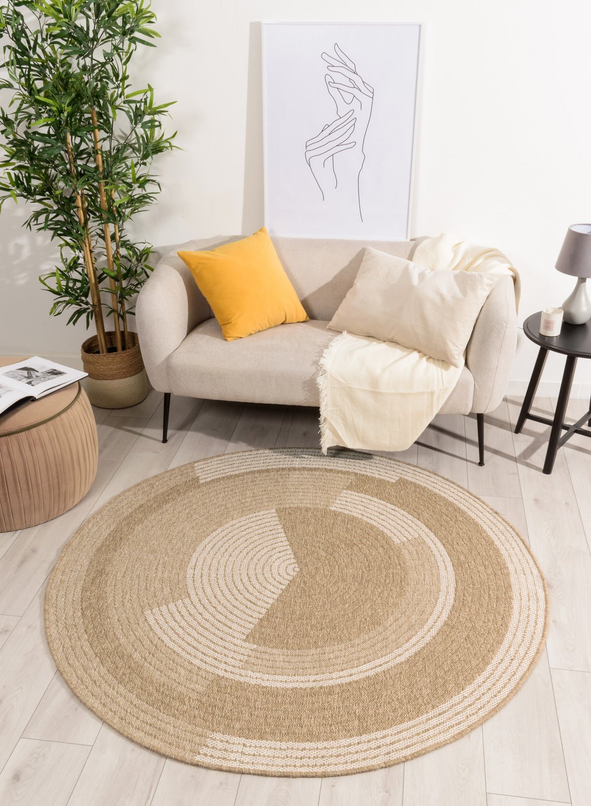 Tapis Aspect Jute Nature 8865 - Blanc - Nazar - The Bradery