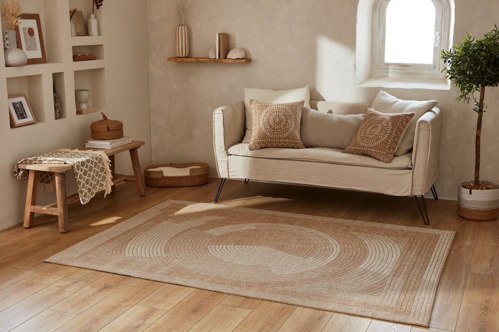 Tapis Aspect Jute Nature 8865 - Blanc - Nazar - The Bradery