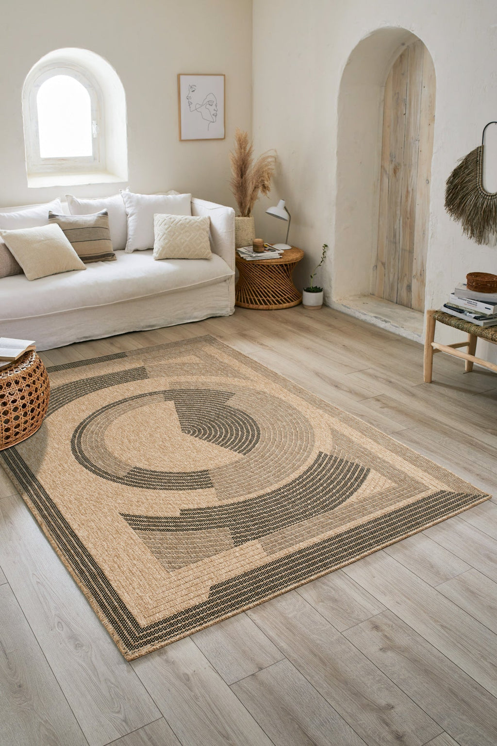 Tapis Aspect Jute Nature 8865 - Noir - Nazar - The Bradery