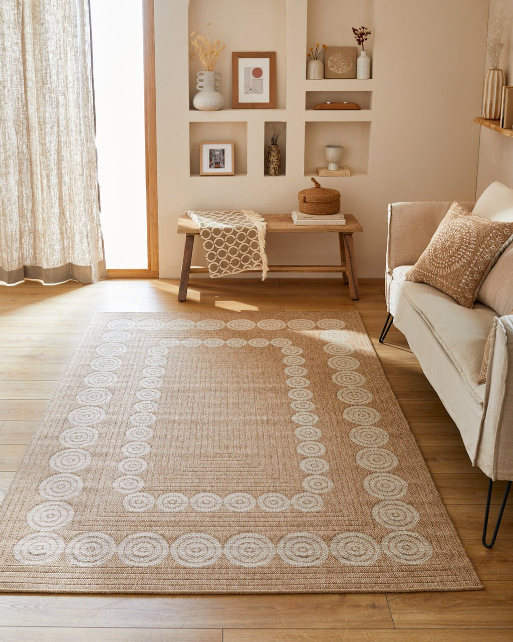 Tapis Aspect Jute Nature 8868 - Blanc - Nazar - The Bradery