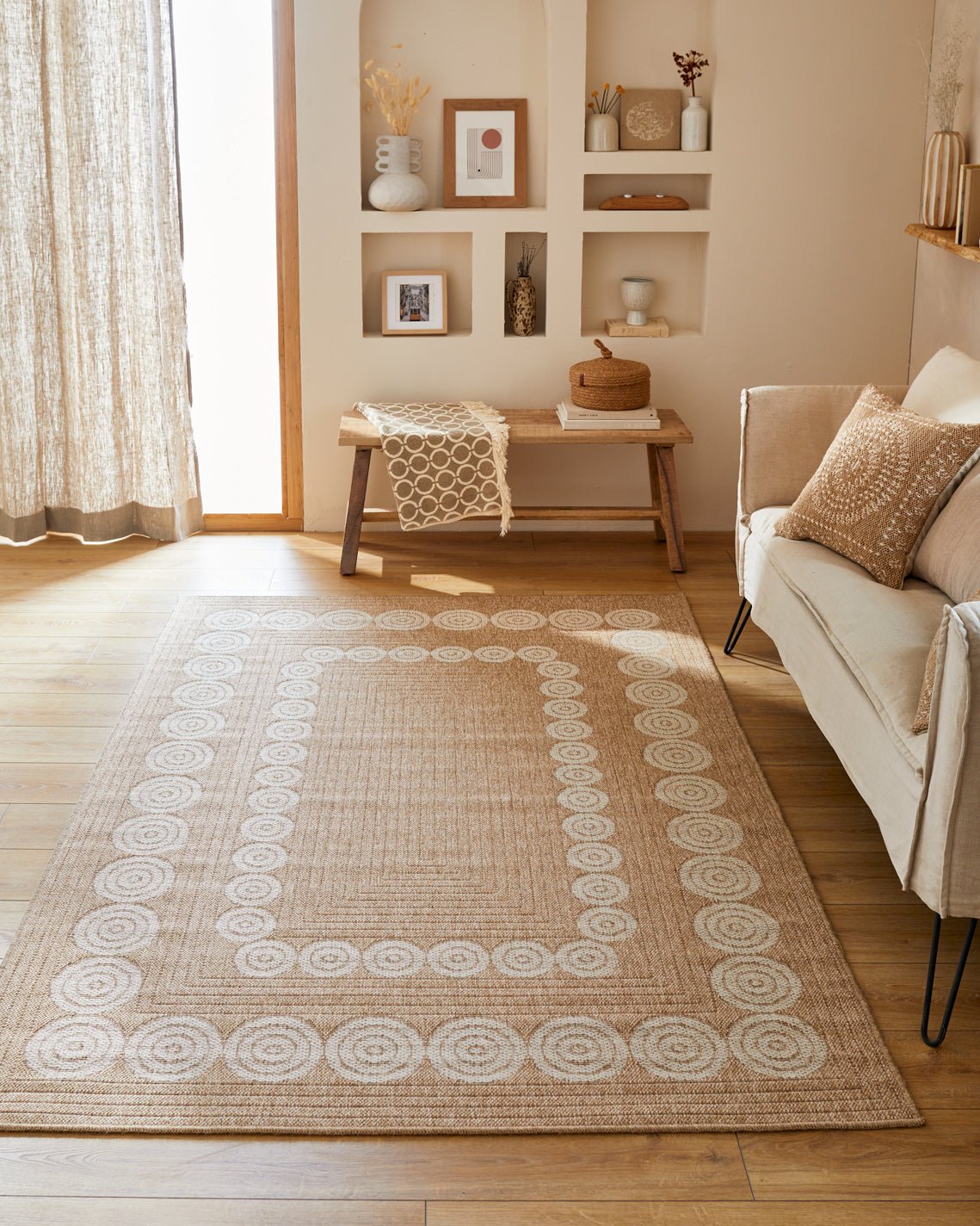 Tapis Aspect Jute Nature 8868 - Blanc - Nazar - The Bradery