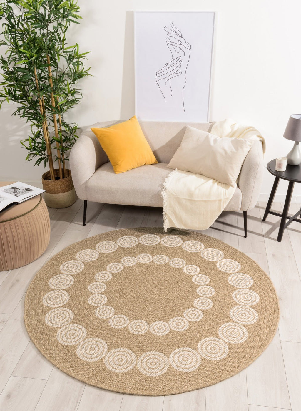 Tapis Aspect Jute Nature 8868 - Blanc - Nazar - The Bradery