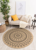 Tapis Aspect Jute Nature 8874 - Noir - Nazar - The Bradery
