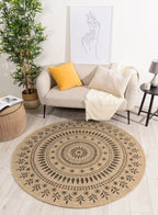 Tapis Aspect Jute Nature 8874 - Noir - Nazar - The Bradery