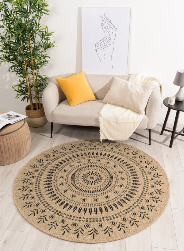 Tapis Aspect Jute Nature 8874 - Noir - Nazar - The Bradery