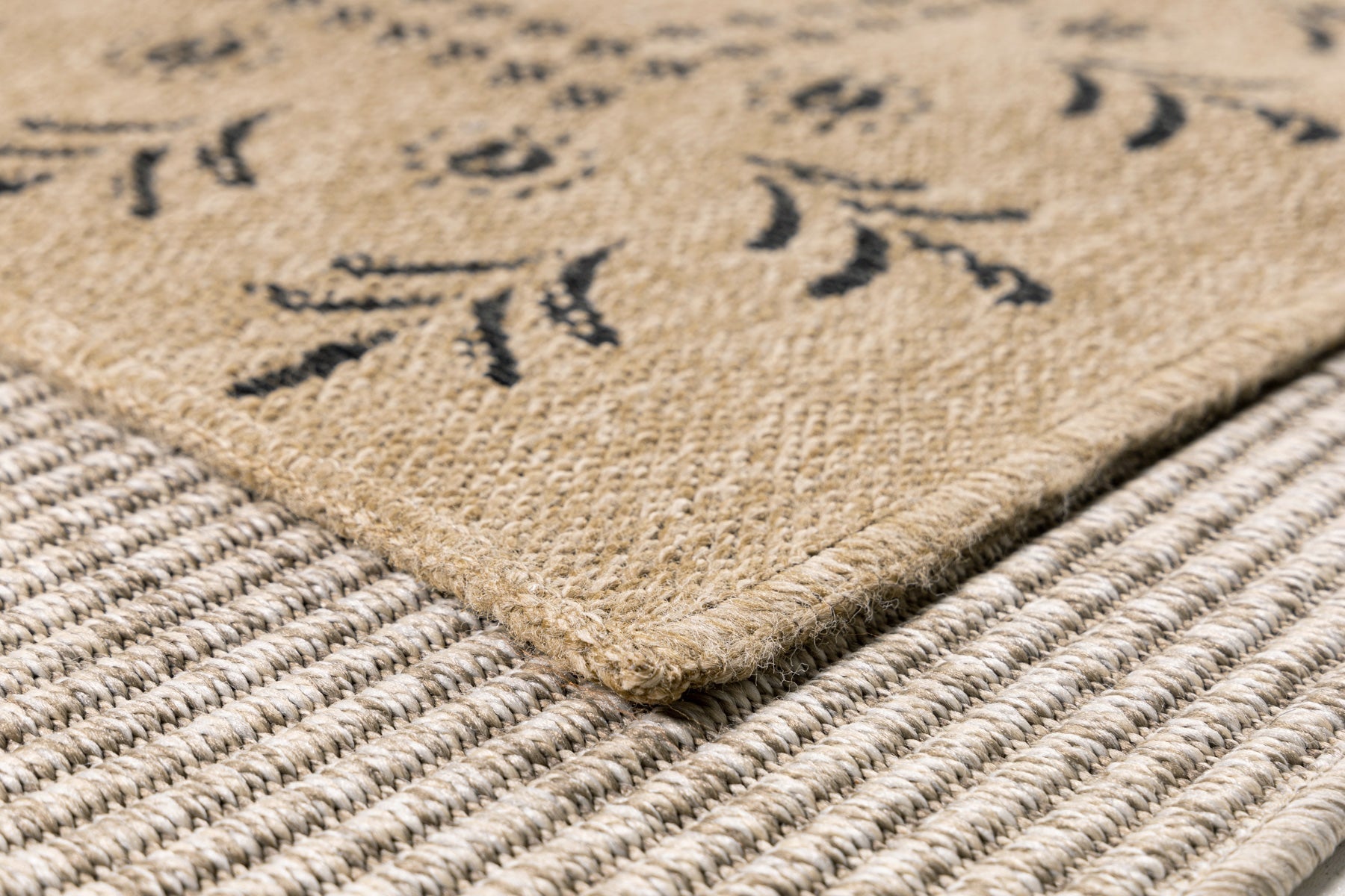 Tapis Aspect Jute Nature 8874 - Noir - Nazar - The Bradery
