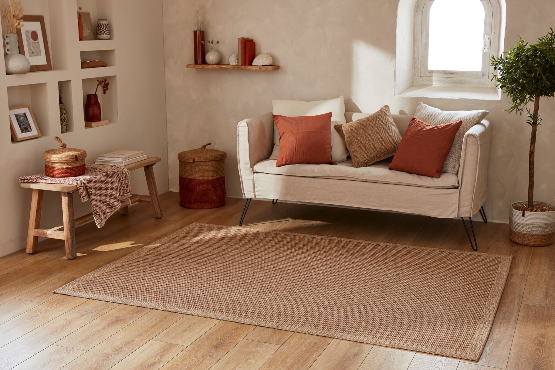 Tapis Aspect Jute Nature 8876 - Terra - Nazar - The Bradery