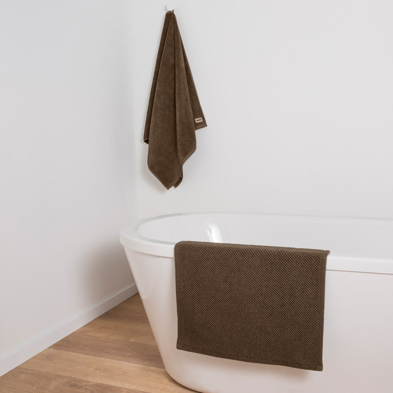 Tapis De Bain En Coton Bouclé - Cacao