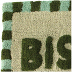 tapis de bain moelleux bisous vert detail